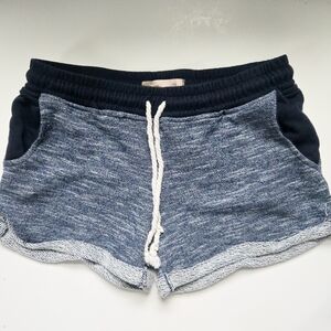 Forever 21 Women's Blue Heathered Drawstring Lounge Terry Shorts
